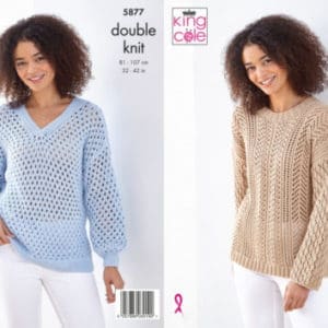 King Cole 5877 Adult DK Sweaters Knitting Pattern