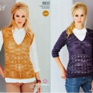 Stylecraft 8833 Adult Sweater Tank Top DK Knitting Pattern