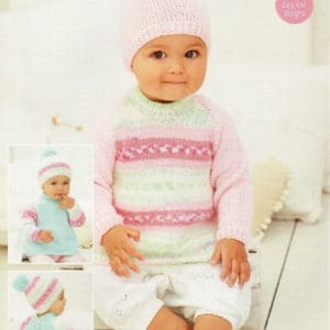 Stylecraft 9269 DK Babies Tunic Hat Knitting Pattern