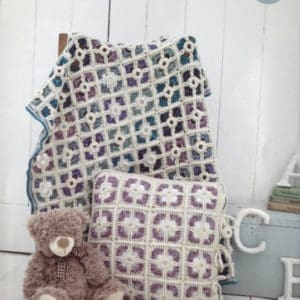 Stylecraft 9300 DK Blanket Cushion Crochet Pattern