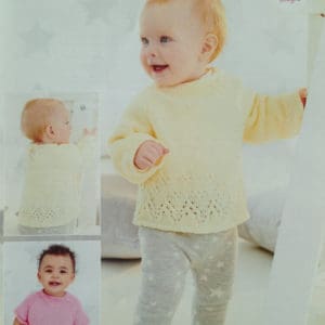 Stylecraft 9524 DK Babies Dress Jumper Knitting Pattern