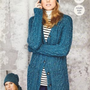 Stylecraft 9660 Adult Aran Cardigan Snood Hat Knitting Pattern
