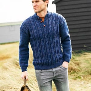 Stylecraft 9875 Aran Mens Sweater Knitting Pattern