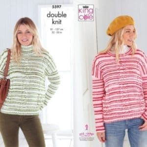 King Cole 5597 DK Sweater Knitting Pattern