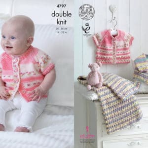 King Cole 4797 Blanket Cardigan DK Knitting Pattern