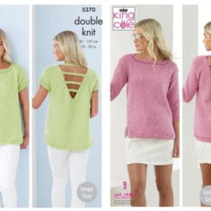 King Cole 5370 DK Ladies Tops Knitting Pattern