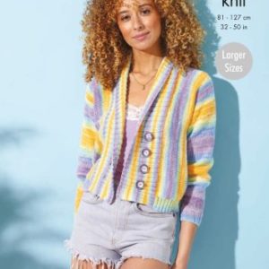 King Cole 5884 Adult DK Top Cardigan Knitting Pattern