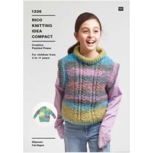 Rico 1336 Childs Aran Slipover Cardigan Knitting Pattern