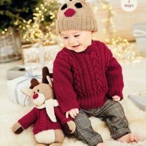 Stylecraft 9869 DK Reindeer Hat Sweater Toy Knitting Pattern