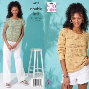 King Cole 6127 Adult DK Jumper Top Knitting Pattern