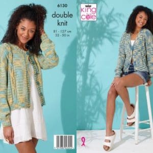 King Cole 6130 Adult DK  Cardigans Knitting Pattern