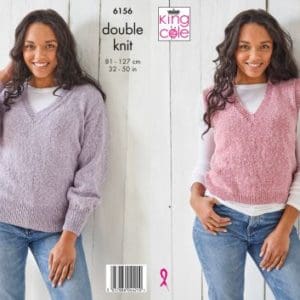 King Cole 6156 Adult DK Tank Top Sweater Knitting Pattern