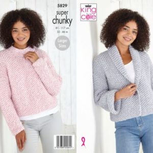 King Cole 5829 Adult Super Chunky Jacket Knitting Pattern