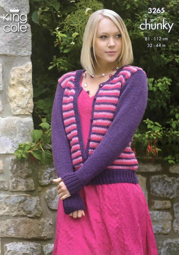 King Cole Knitting Pattern 3265 Chunky Cardigans