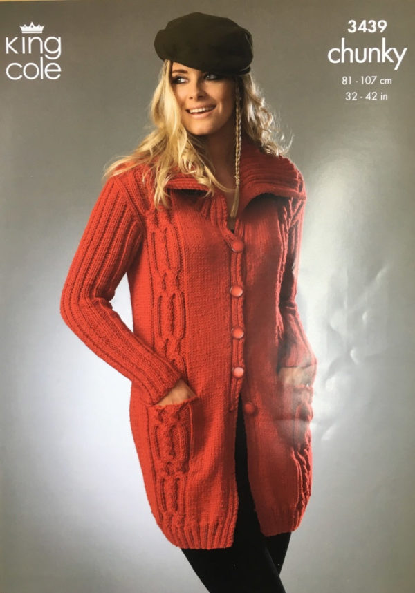 King Cole Knitting Pattern 3439 Chunky Jackets