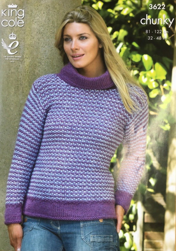 King Cole 3622 Knitting Pattern Chunky Tweed Jacket