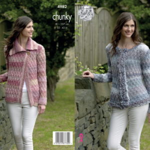 King Cole Knitting Pattern 4982 Chunky Cardigan