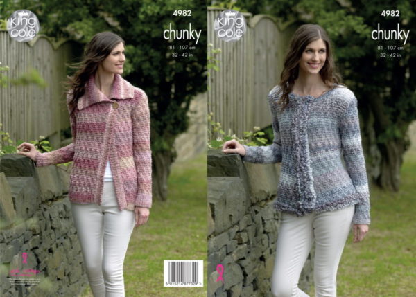 King Cole Knitting Pattern 4982 Chunky Cardigan