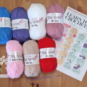 Deluxe Begginners Learn To Crochet Kit Hooks Instructions Wool