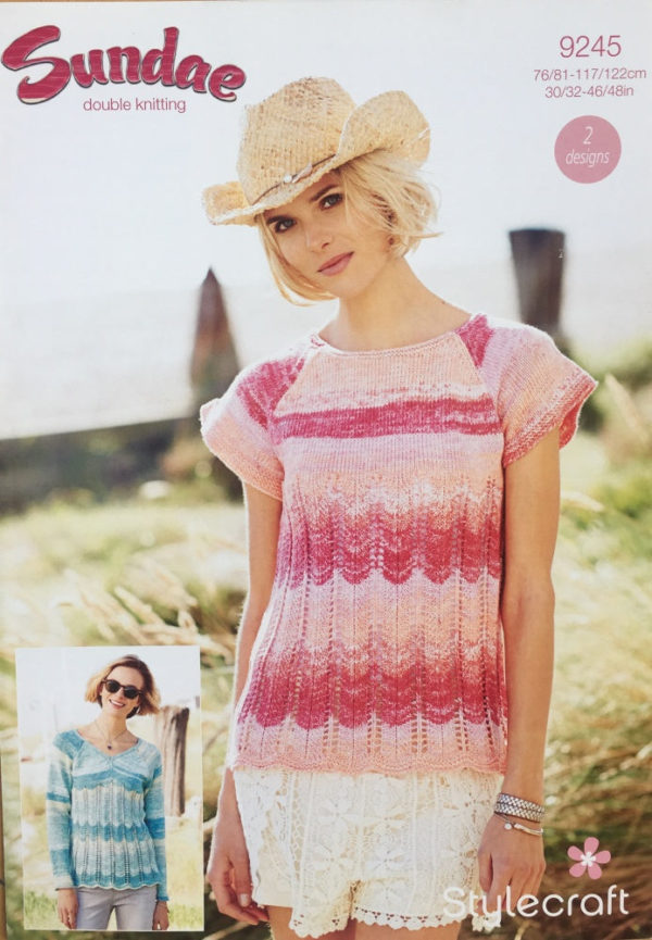 Stylecraft 9245 Adult DK  Top and Sweater Knitting Pattern