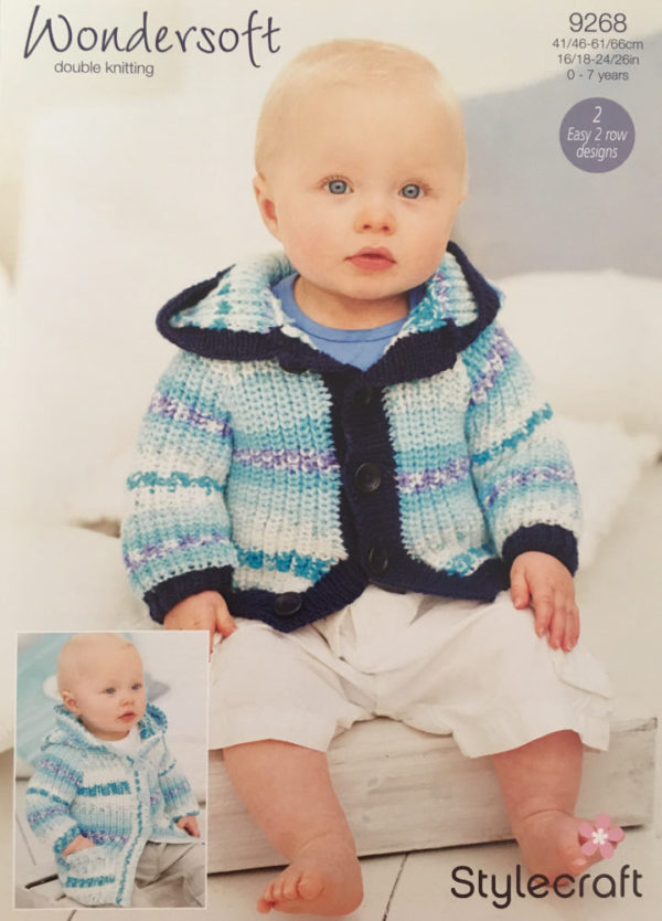 Stylecraft 9268 DK Wondersoft Babies Coat Jacket Knitting Pattern