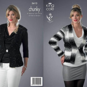 King Cole 3613 Chunky Cardigan Knitting Pattern