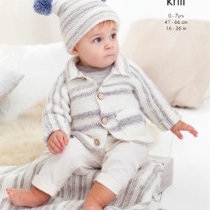 King Cole 5593 DK Hat Blanket Cardigan Knitting Pattern
