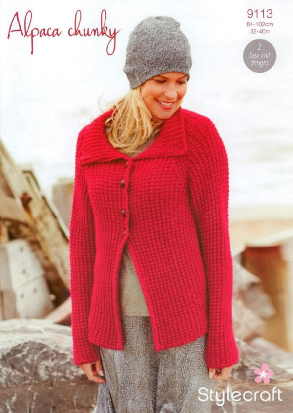 Stylecraft 9113 Adult Jacket Chunky Knitting Pattern