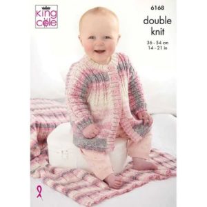 King Cole 6168 Baby DK Jacket Coat Blanket Knitting Pattern