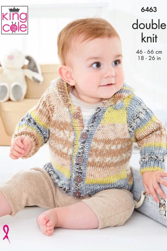 King Cole 6463 Baby DK Jackets Knitting Pattern
