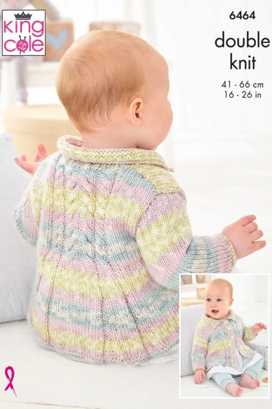 King Cole 6464 Baby DK Coats Knitting Pattern