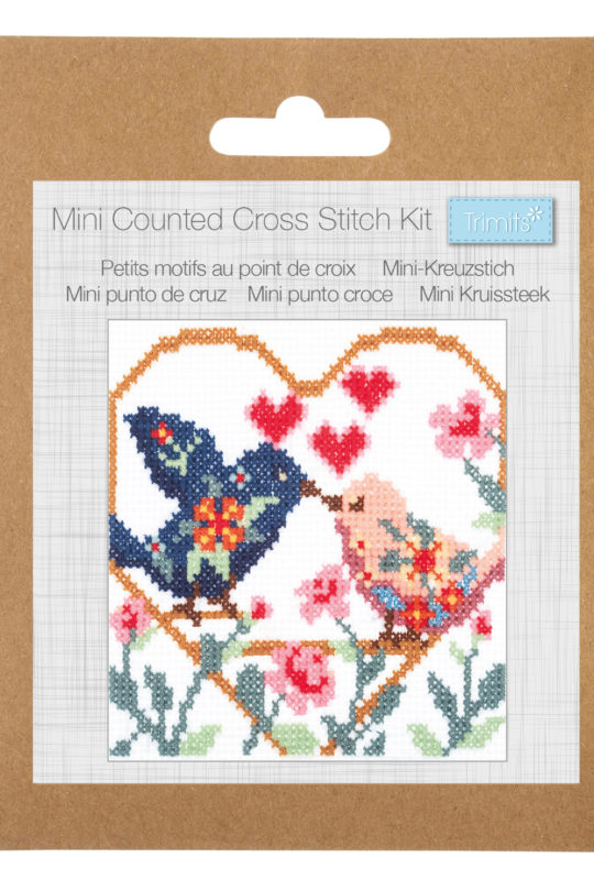 Trimits Mini Love Birds Counted Cross Stitch Kit