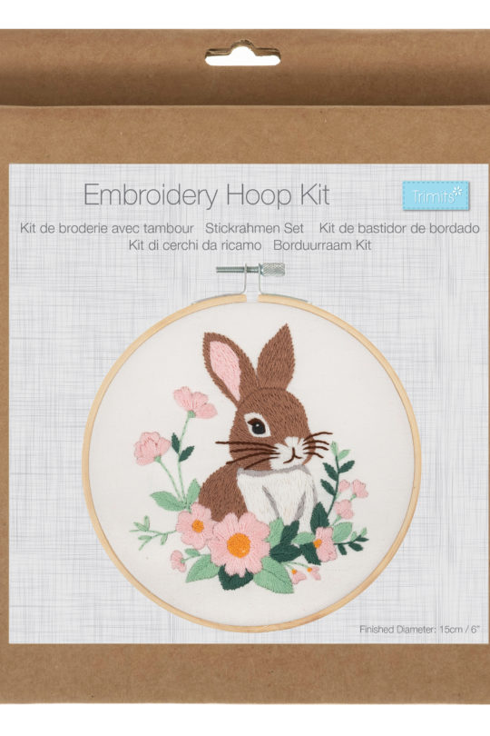 Trimits Embroidery Kit with Hoop – Rabbit Design