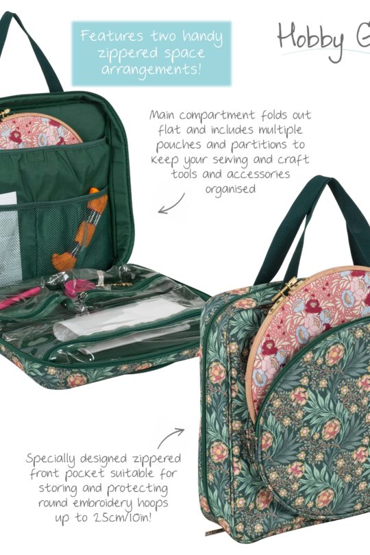 Hobby Gift Project & Craft Bag with Embroidery Hoop Storage