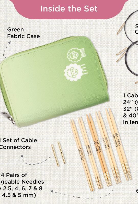 KnitPro Interchangeable Circular Needle Bamboo Starter Set