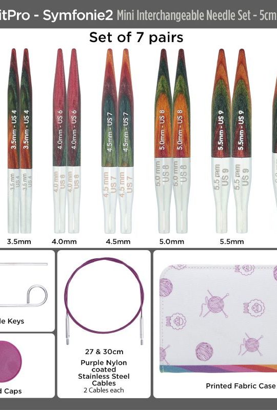 KnitPro Symfonie Mini 2 Interchangeable Circular Knitting Needle Set