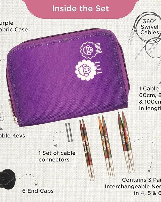KnitPro Symfonie 2 Starter Set Interchangeable Circular Knitting Needles