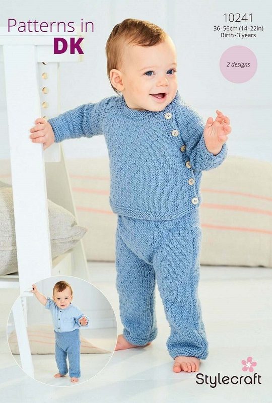 Stylecraft 10241 Baby DK Cardigan & Trousers Knitting Pattern